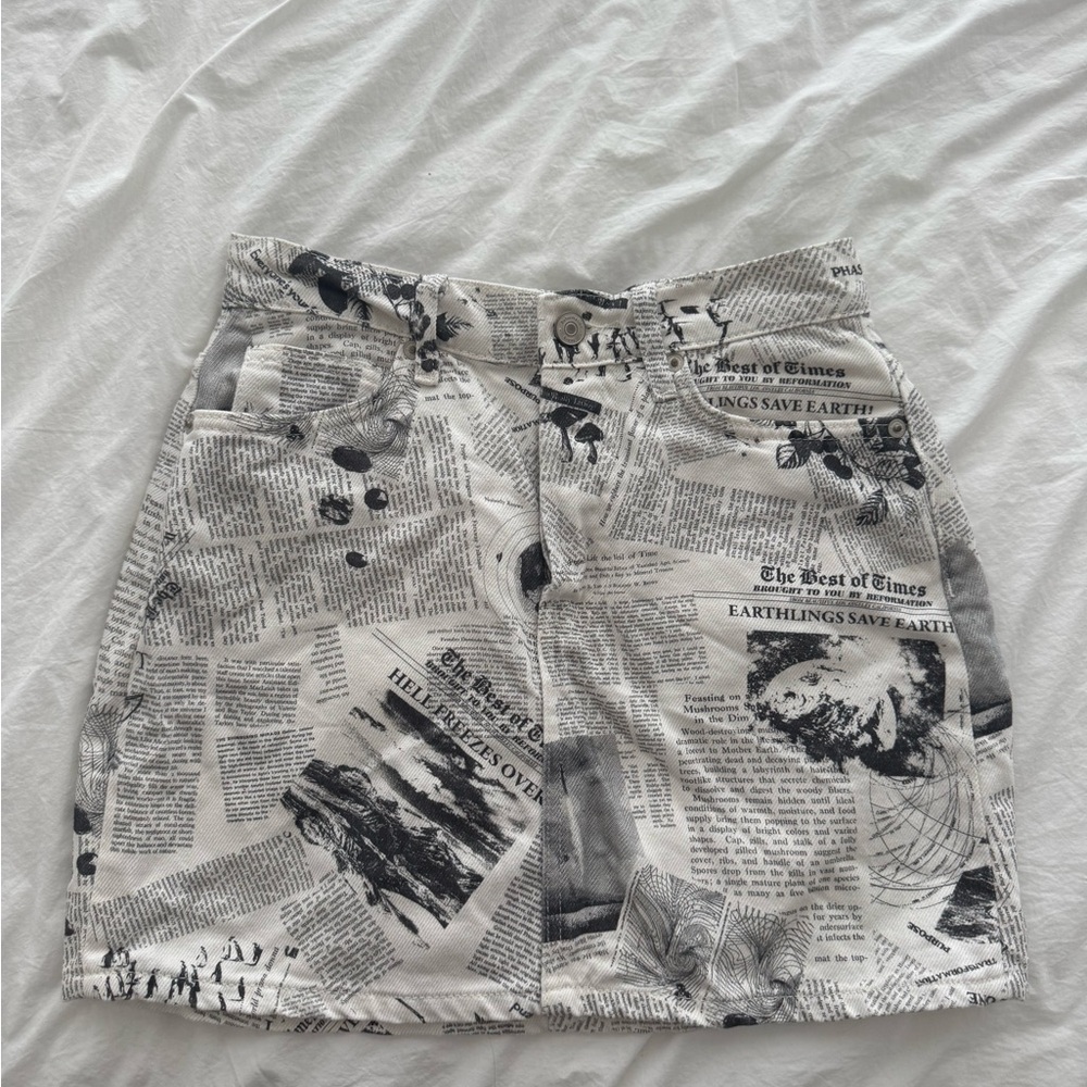 Reformation Monochrome Print Skirt